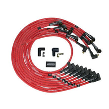 Load image into Gallery viewer, Moroso SBC Under Header 90 Deg Plug Non-HEI Sleeved Ultra Spark Plug Wire Set - Red